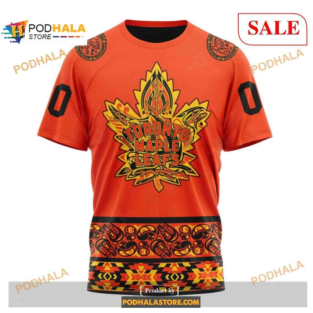 Vibrant Indigenous Toronto Maple Leafs AOP Hoodie With Cultural Design Vibrant Indigenous Toronto Maple Leafs AOP Hoodie With Cultural Design
