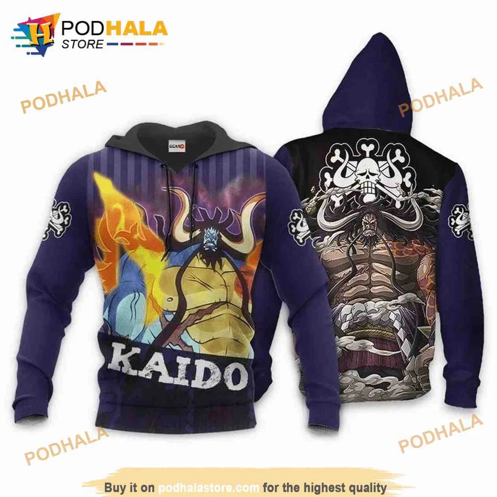 Vibrant Kaido One Piece 3d Hoodie With Detailed Illustration And Bold Colors
