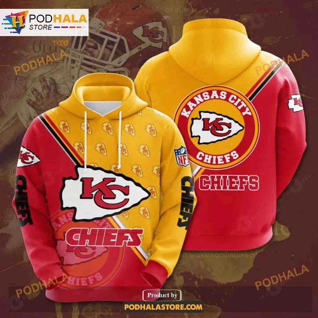 Vibrant Kansas City Chiefs 3d Hoodie With Bold Team Logo Design