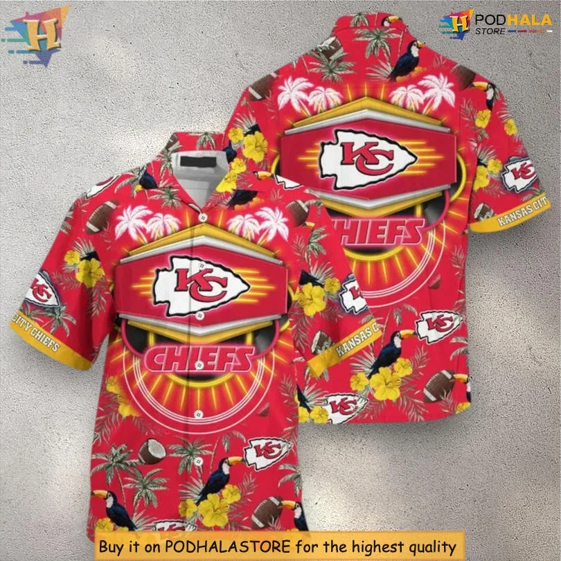 Vibrant Kansas City Chiefs Aloha Shirt With Tropical Summer Design