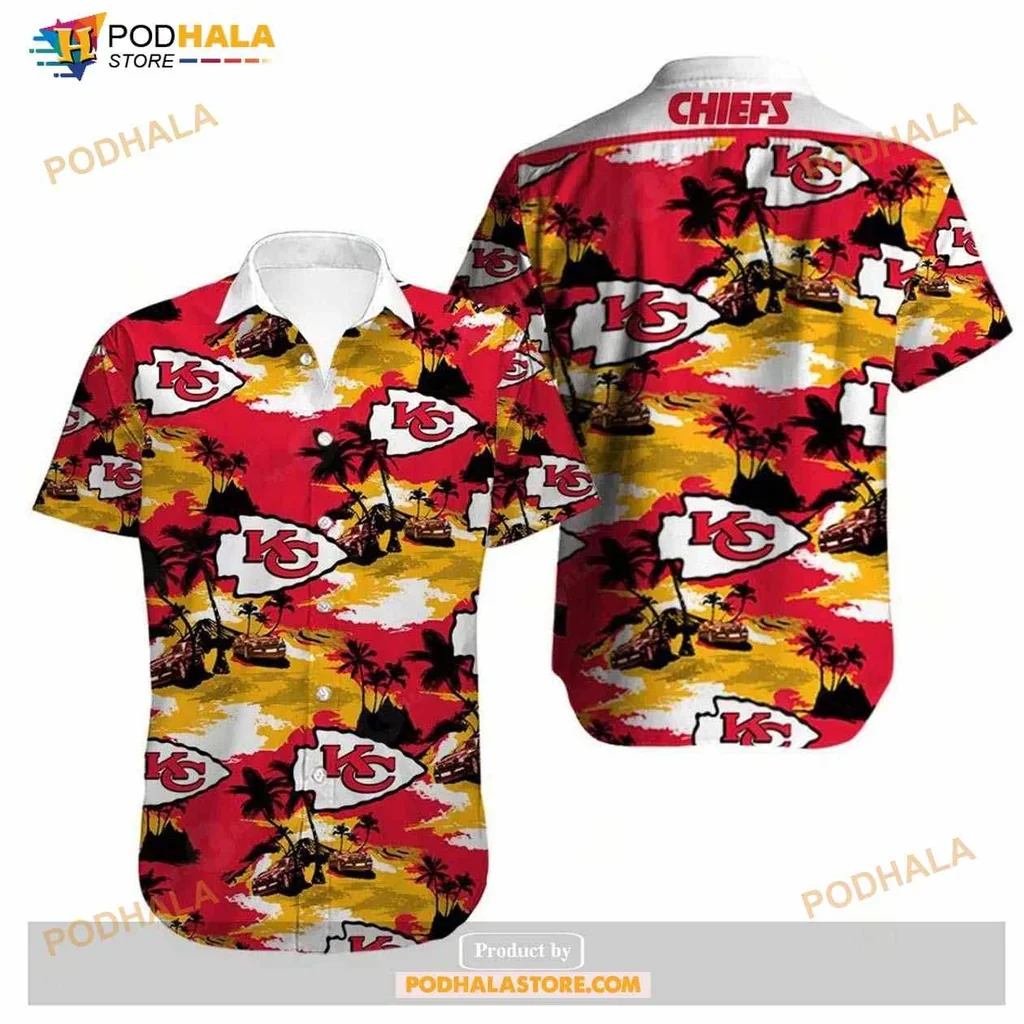 Vibrant Kansas City Chiefs Hawaiian Shirt With Bold Logo And Tropical Design