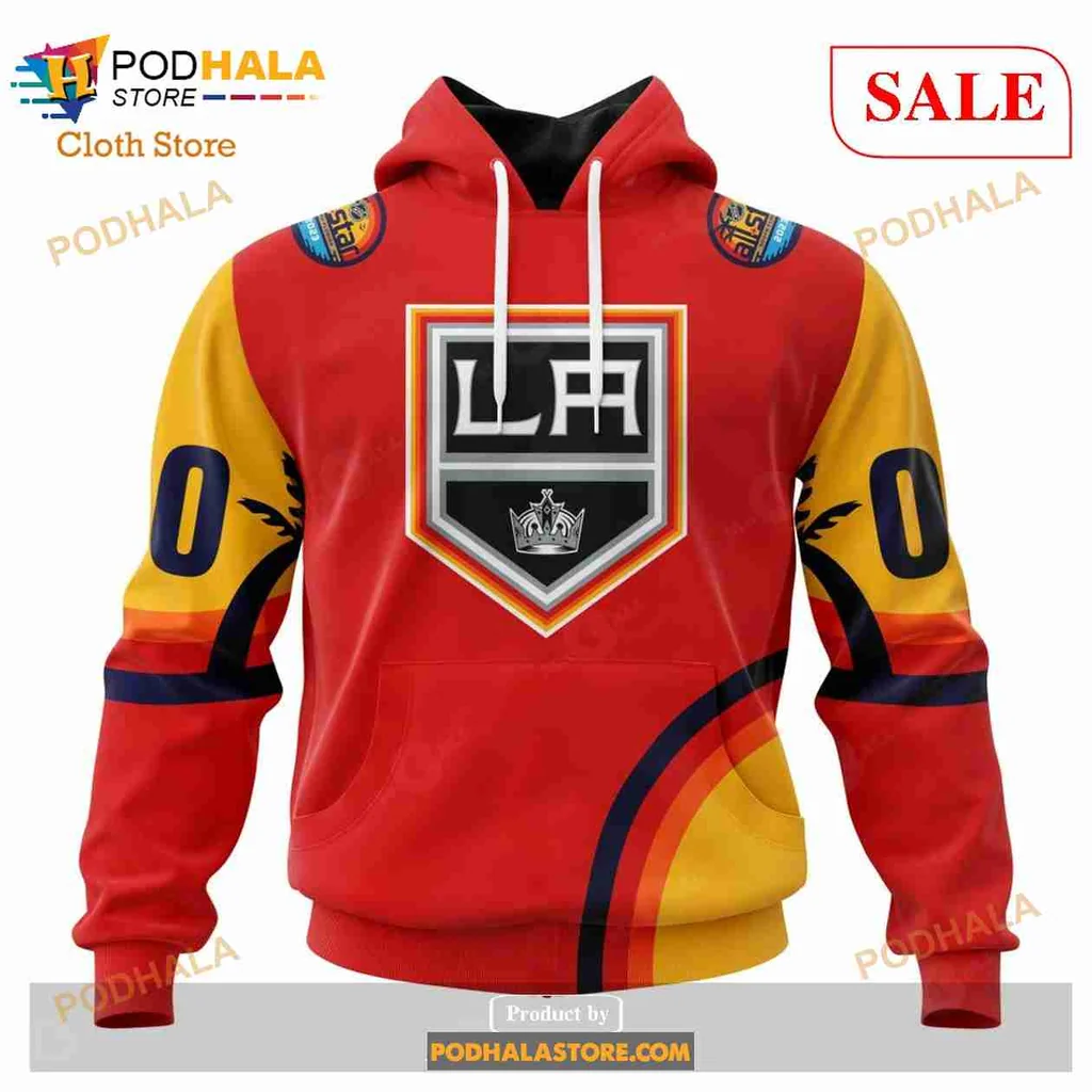 Vibrant Los Angeles Kings 3d Hoodie With Bold Emblem And Dynamic Stripes