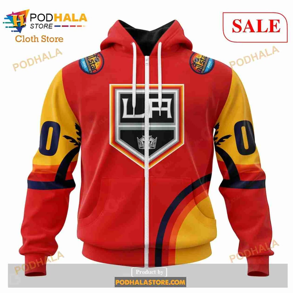Vibrant Los Angeles Kings All Over Print Hoodie With Bold Emblem And Dynamic Stripes Vibrant Los Angeles Kings All Over Print Hoodie With Bold Emblem And Dynamic Stripes