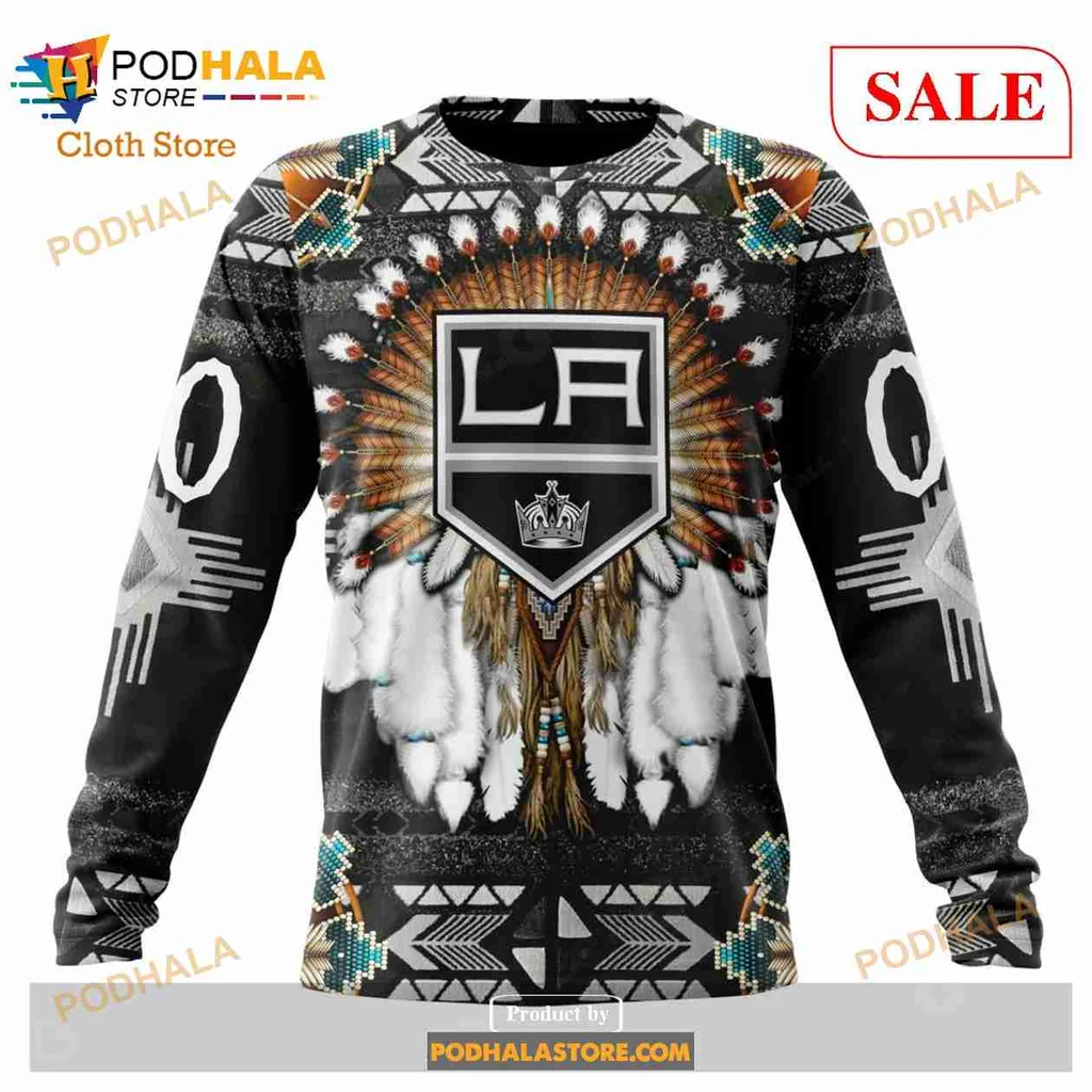 Vibrant Los Angeles Kings 3D Print Hoodie With Native American Inspired Design Vibrant Los Angeles Kings 3D Print Hoodie With Native American Inspired Design