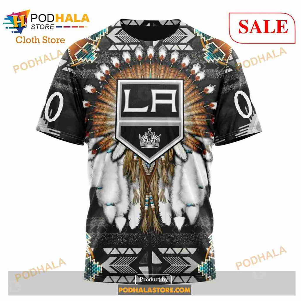 Vibrant Los Angeles Kings 3d Hoodie With Native American Inspired Design - Product View 6 Vibrant Los Angeles Kings 3d Hoodie With Native American Inspired Design - Product View 6