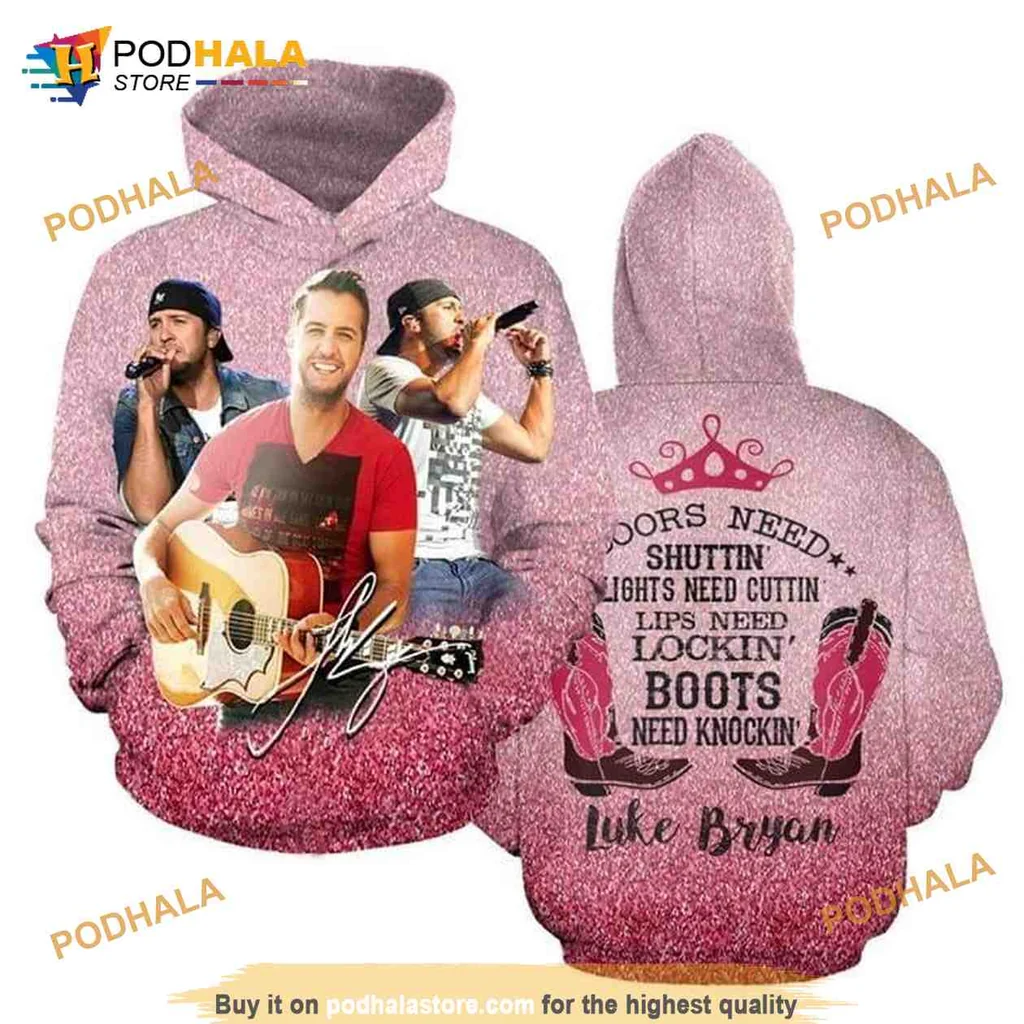 Vibrant Luke Bryan Concert 3d Hoodie With Musical Design And Catchy Slogan