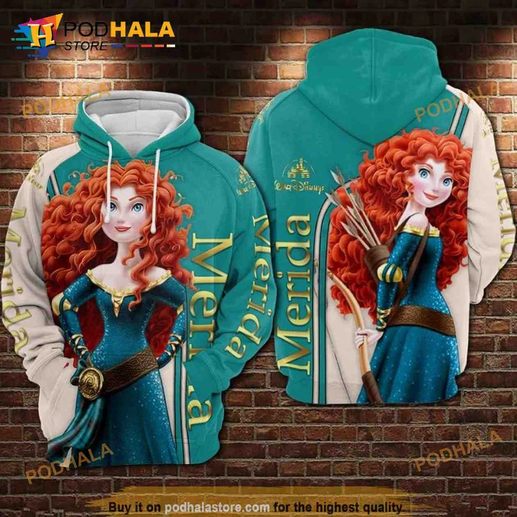 Vibrant Merida Disney 3d Hoodie With Iconic Bow And Arrow Design