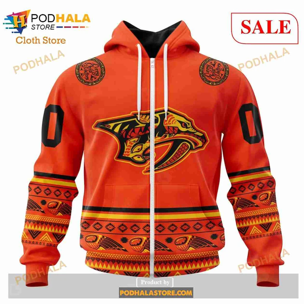 Vibrant Nashville Predators All Over Print Hoodie With Tribal Patterns And Bold Colors Vibrant Nashville Predators All Over Print Hoodie With Tribal Patterns And Bold Colors