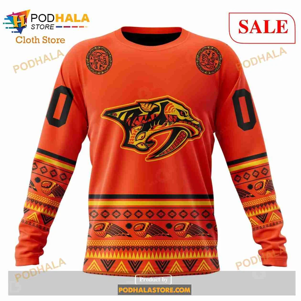 Vibrant Nashville Predators 3D Print Hoodie With Tribal Patterns And Bold Colors Vibrant Nashville Predators 3D Print Hoodie With Tribal Patterns And Bold Colors