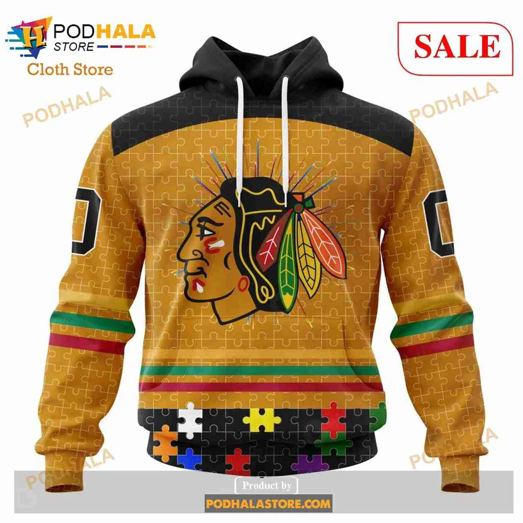 Vibrant Native American Blackhawks 3d Hoodie With Colorful Headdress Design