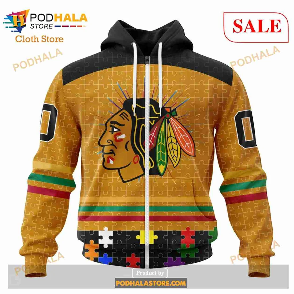 Vibrant Native American Blackhawks All Over Print Hoodie With Colorful Headdress Design Vibrant Native American Blackhawks All Over Print Hoodie With Colorful Headdress Design