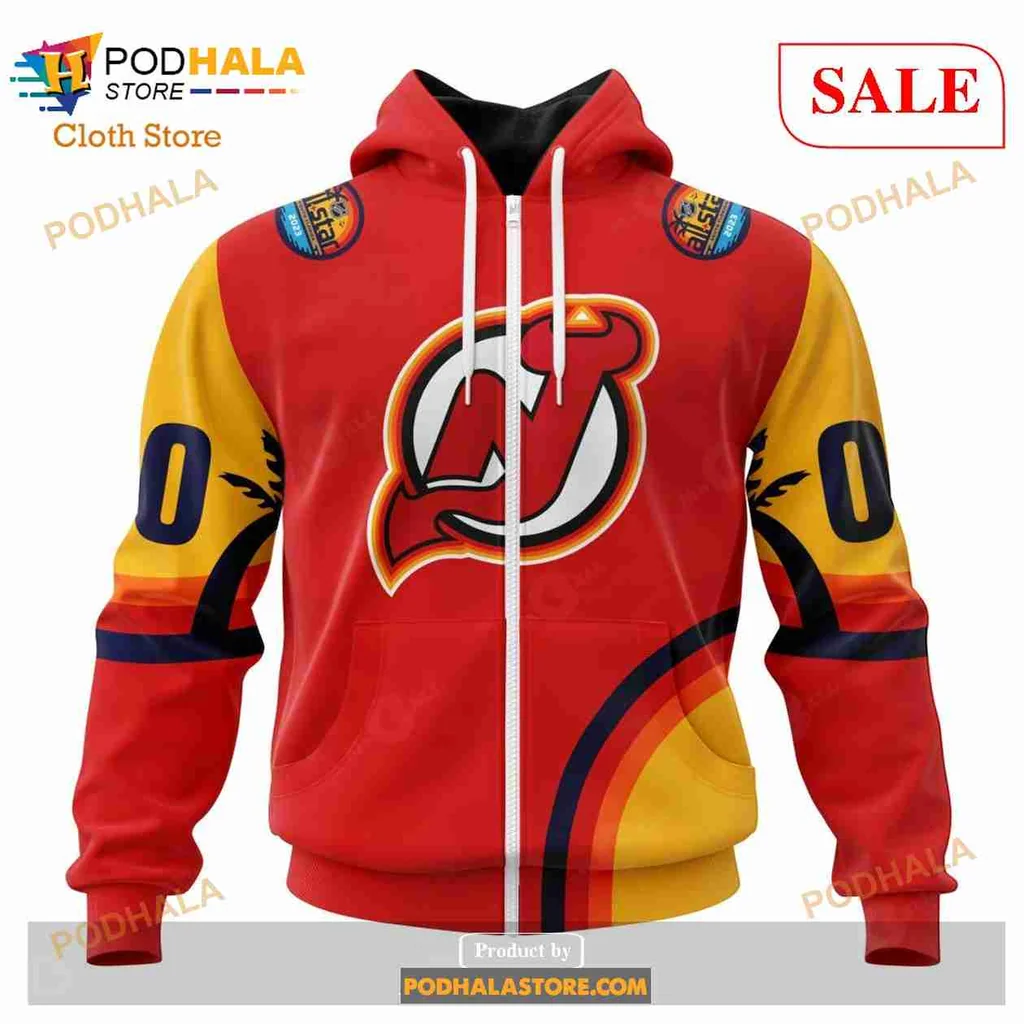 Vibrant New Jersey Devils All Over Print Hoodie With Bold Logo And Sporty Design Vibrant New Jersey Devils All Over Print Hoodie With Bold Logo And Sporty Design