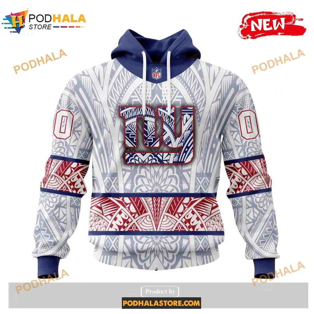 Vibrant New York Giants Cultural 3d Hoodie With Tribal Design Elements