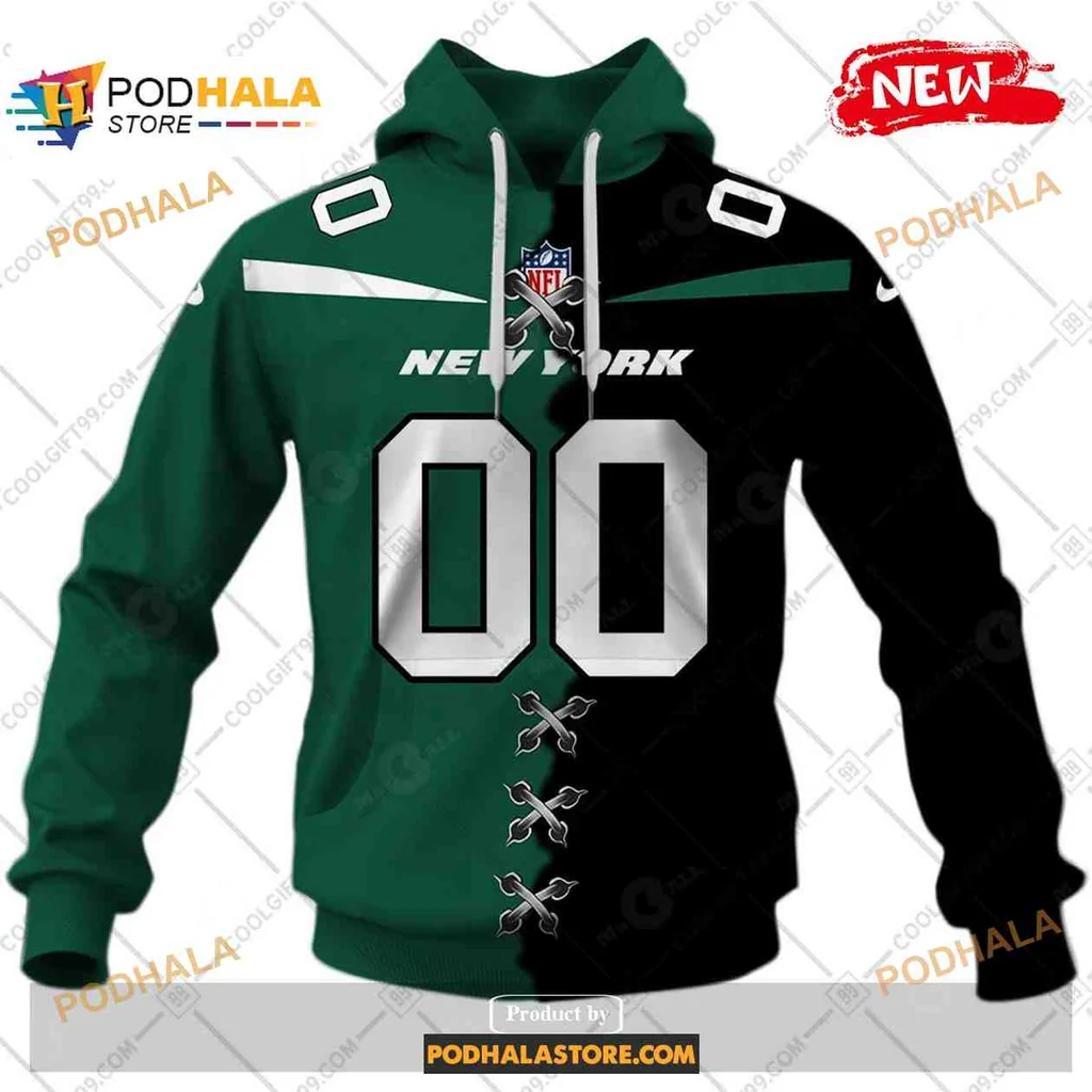 Vibrant New York Jets 3d Hoodie With Bold Custom Design And Nfl Logo