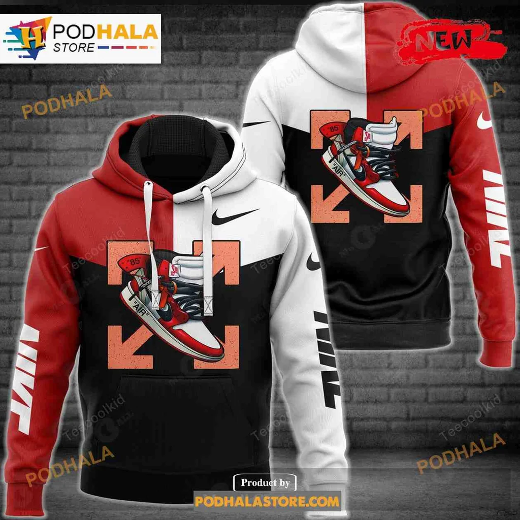 Vibrant Nike Sneaker 3d Hoodie With Bold Graphic Design