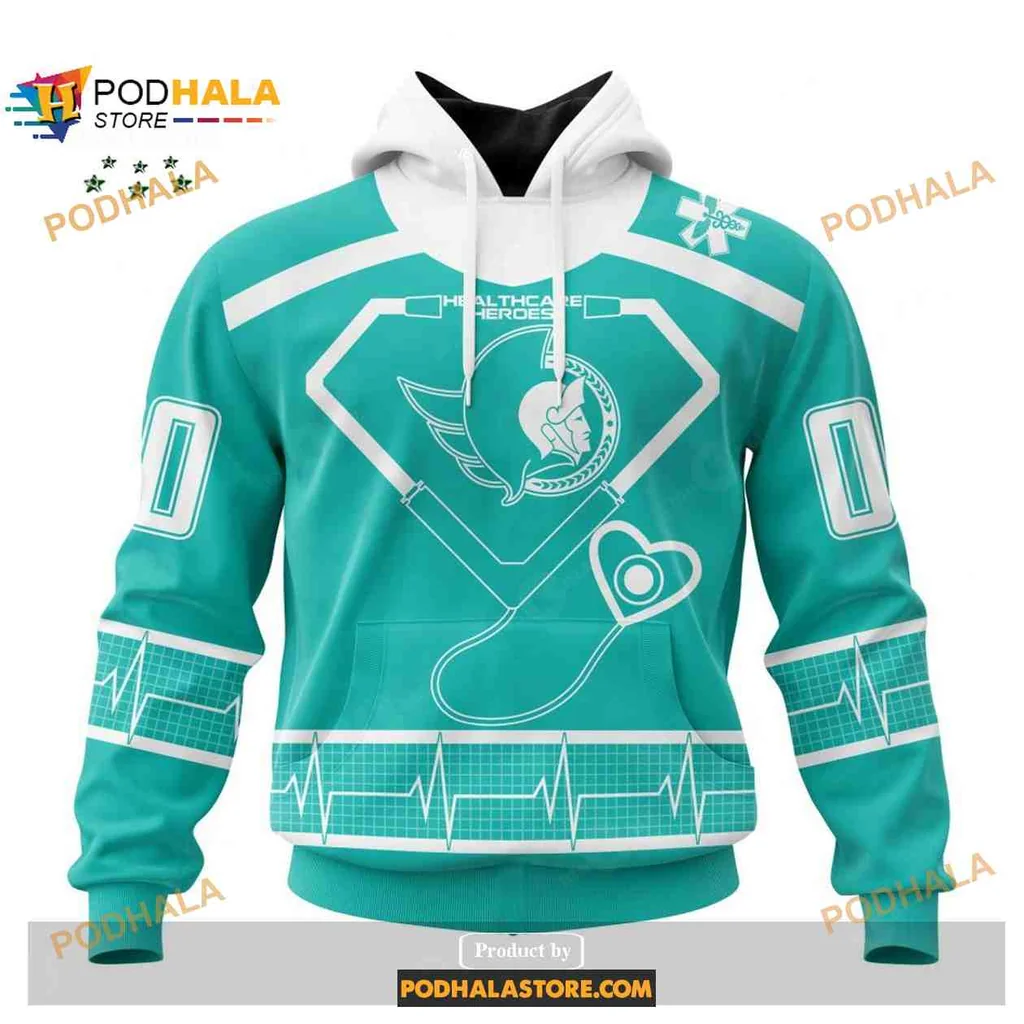 Vibrant Ottawa Senators Healthcare Heroes 3d Hoodie With Superhero Emblem