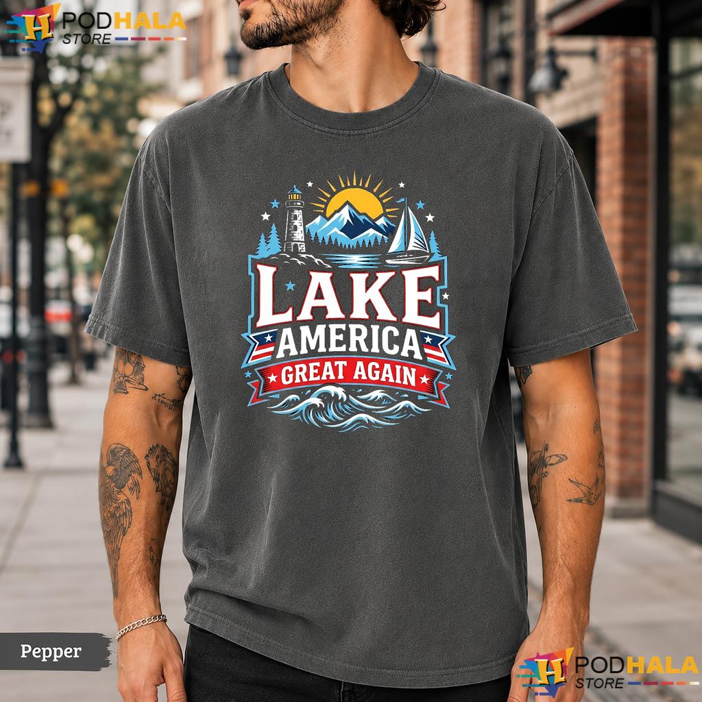 Vibrant Outdoor Lake America Comfort Colors T-Shirt Retro Adventure Tee
