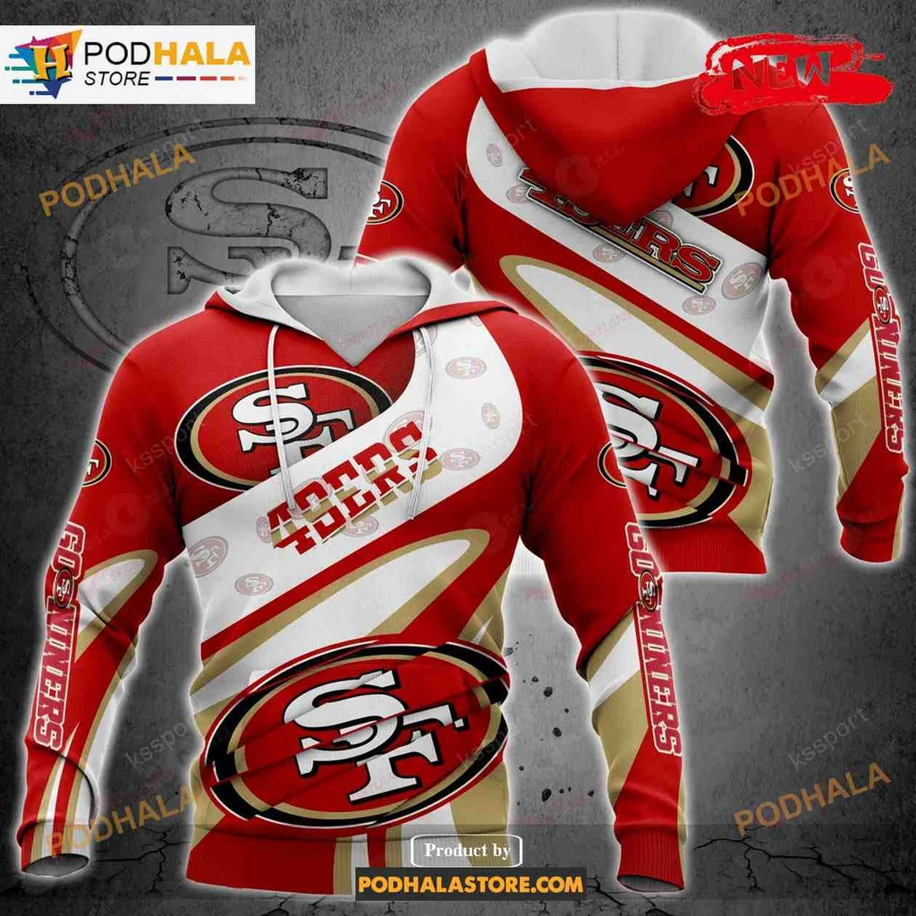 Vibrant San Francisco 49ers 3d Hoodie, Bold Red And Gold Team Spirit Apparel
