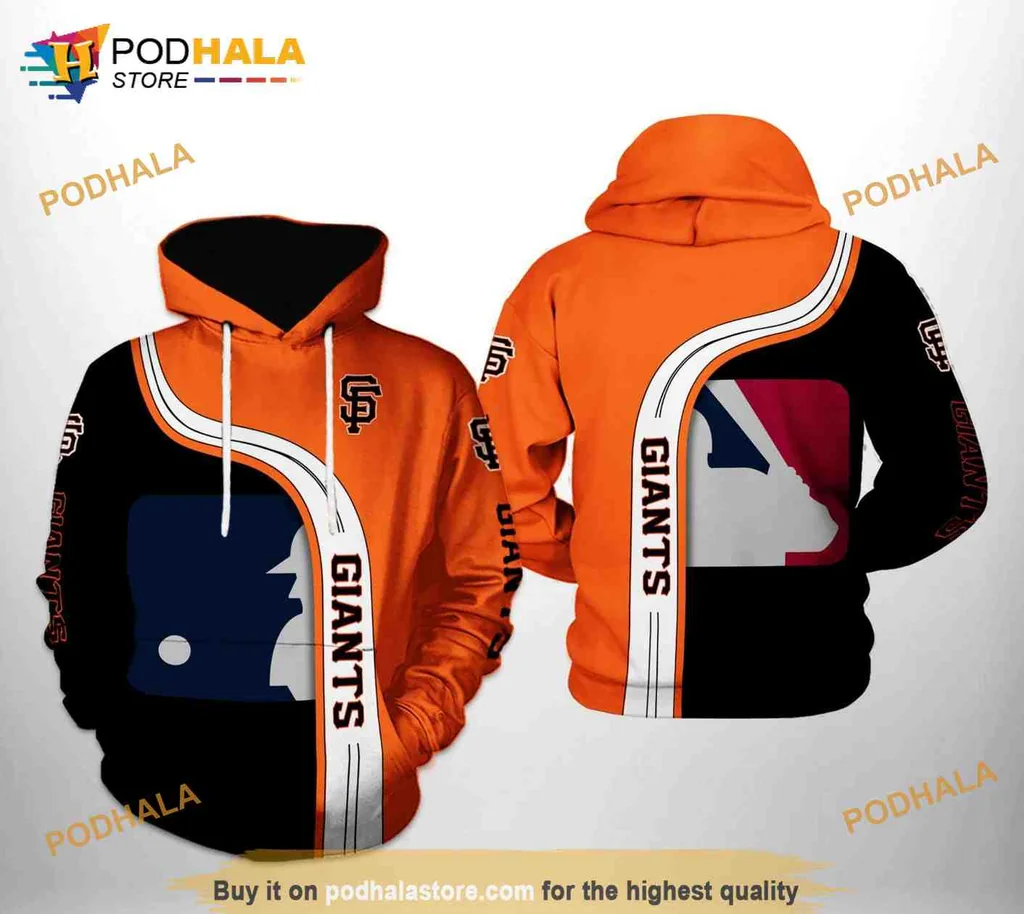 Vibrant San Francisco Giants 3d Hoodie Featuring Bold Design And Player Silhouette