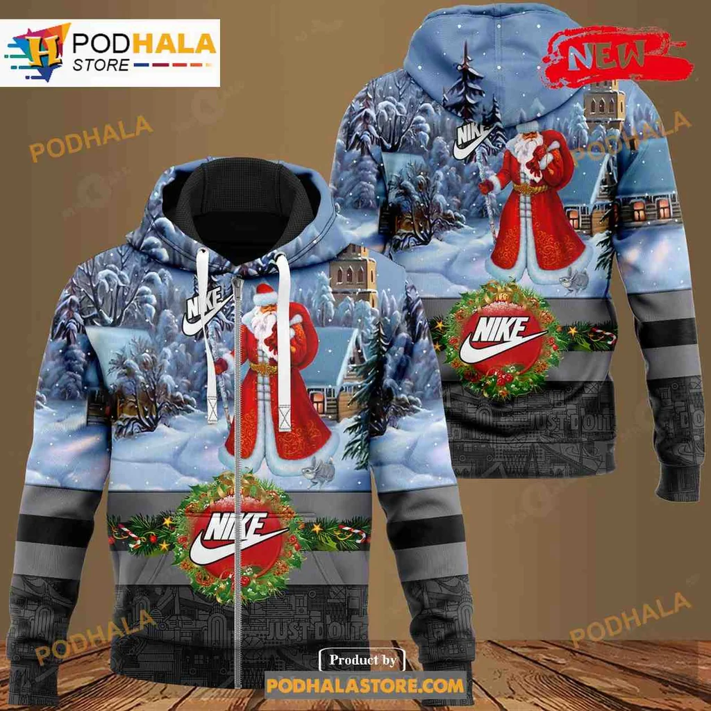 Vibrant Santa Claus All Over Print Hoodie With Cheerful Christmas Design Vibrant Santa Claus All Over Print Hoodie With Cheerful Christmas Design
