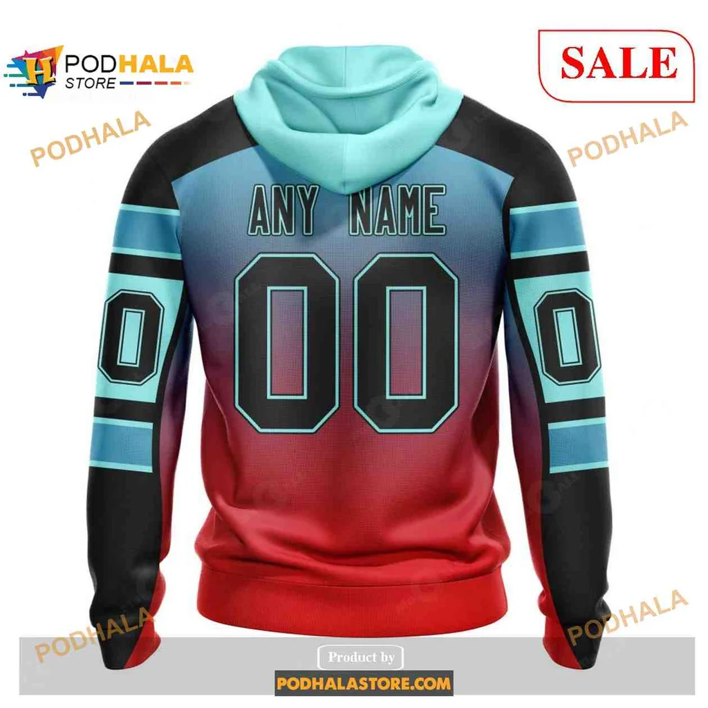 Vibrant Seattle Kraken All Over Print Hoodie With Bold Teal Gradient Design Vibrant Seattle Kraken All Over Print Hoodie With Bold Teal Gradient Design