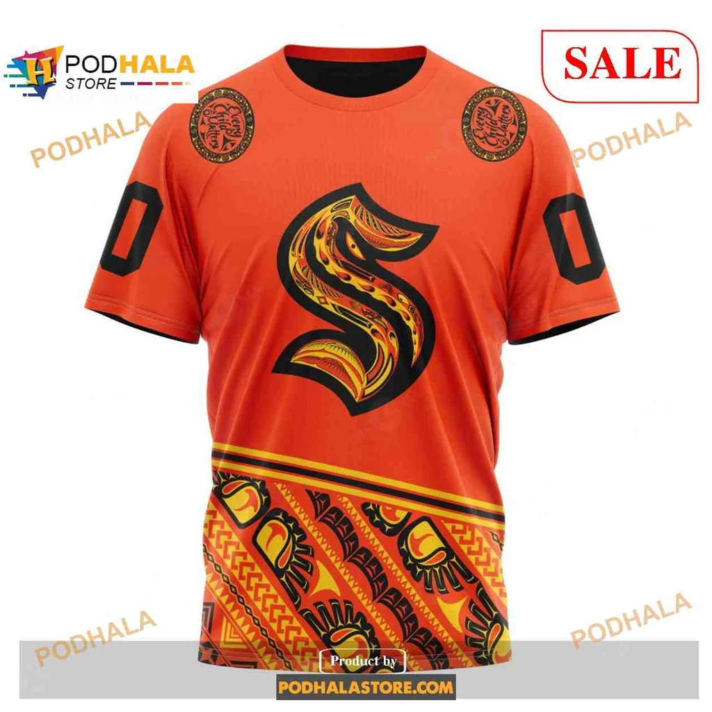 Vibrant Seattle Kraken Indigenous Culture AOP Hoodie With Bold Design Vibrant Seattle Kraken Indigenous Culture AOP Hoodie With Bold Design