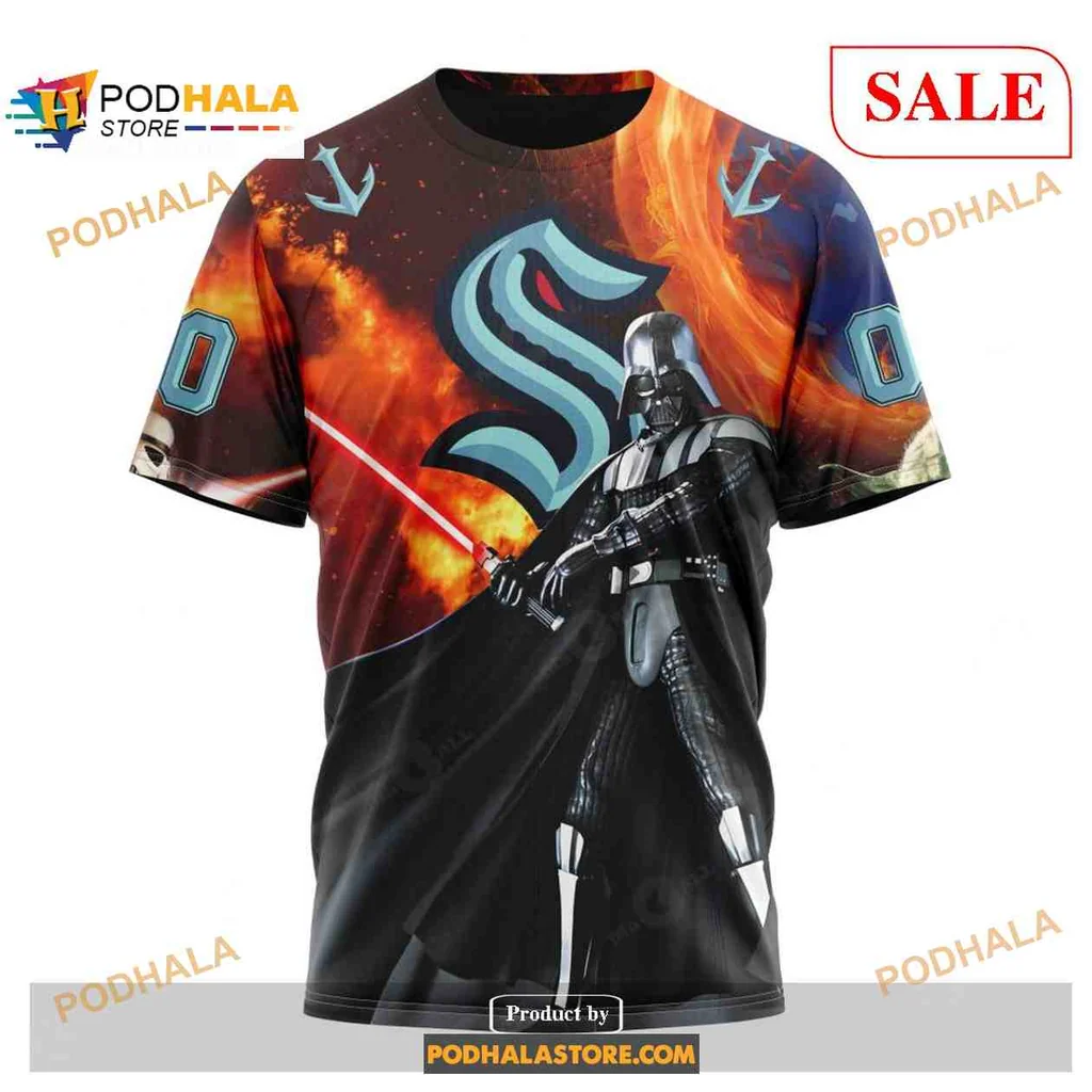 Vibrant Seattle Kraken Star Wars AOP Hoodie Featuring Darth Vader And Stormtrooper Vibrant Seattle Kraken Star Wars AOP Hoodie Featuring Darth Vader And Stormtrooper