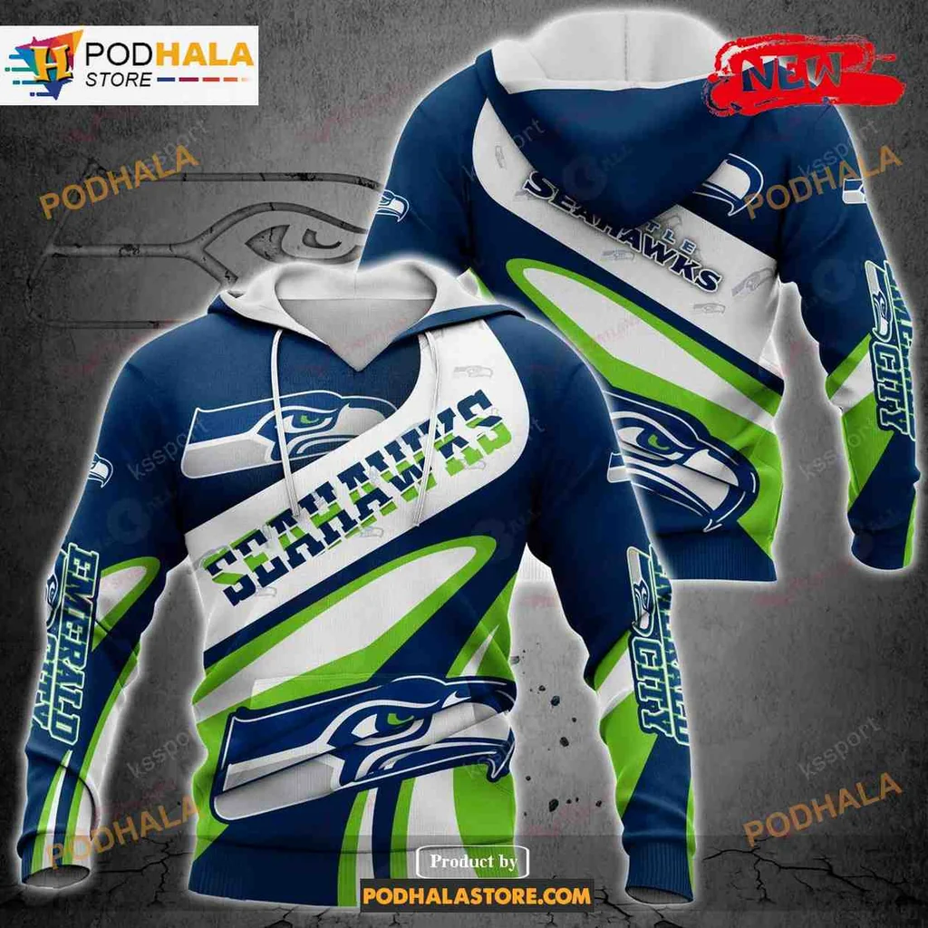 Vibrant Seattle Seahawks 3d Hoodie, Bold Team Logo And Dynamic Design