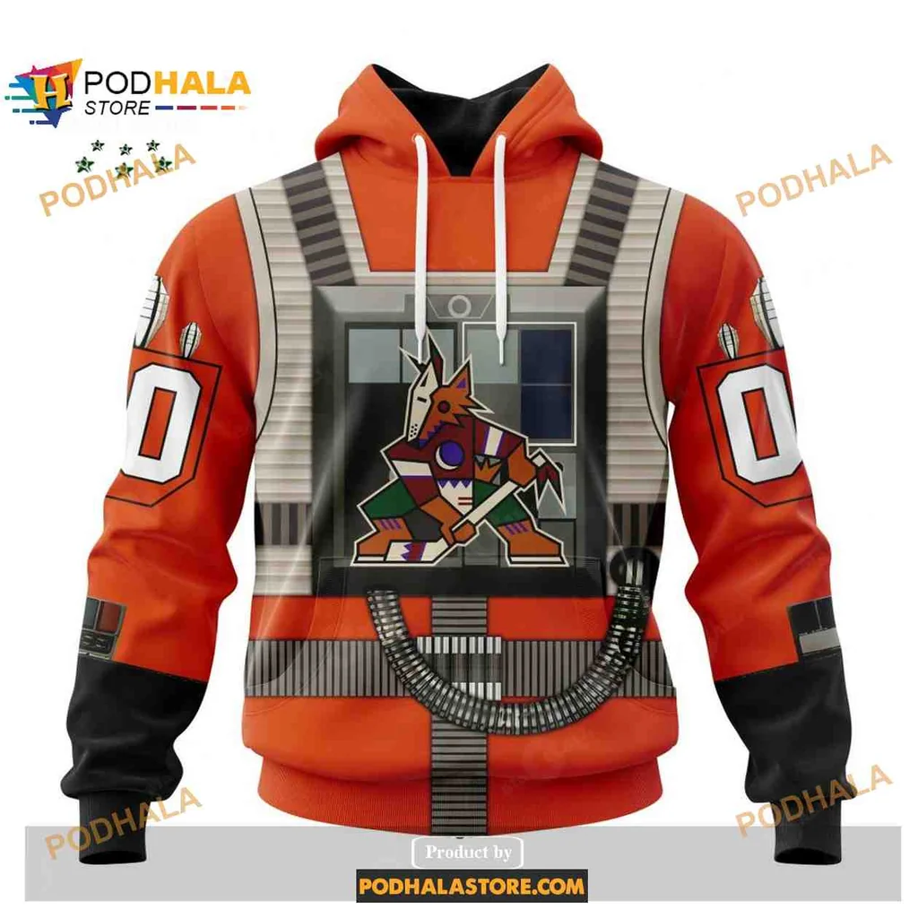 Vibrant Star Wars Arizona Coyotes 3d Hoodie With Rebel Pilot Design