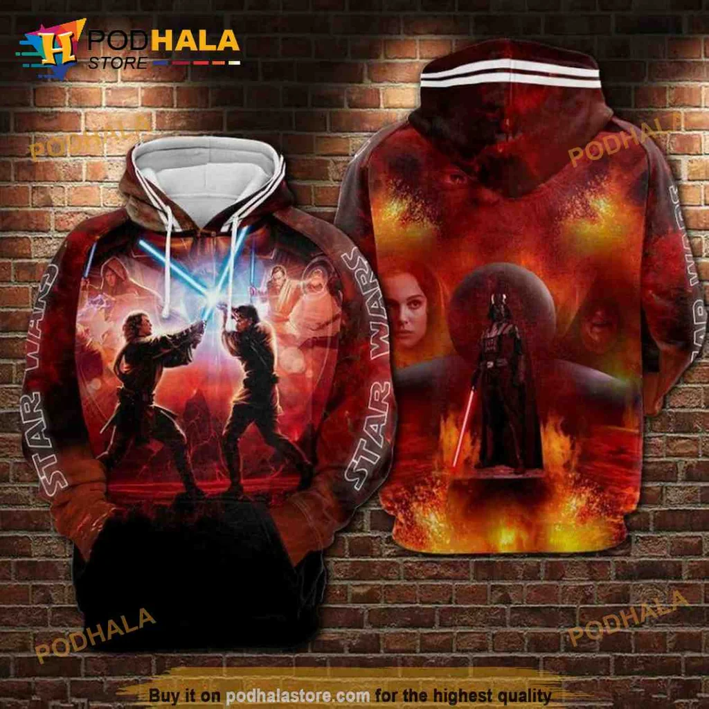 Vibrant Star Wars Lightsaber Duel Hoodie, Dynamic Cosmic Design