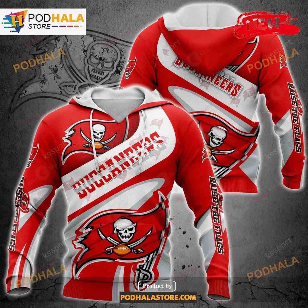 Vibrant Tampa Bay Buccaneers 3d Hoodie With Fierce Pirate Skull Design