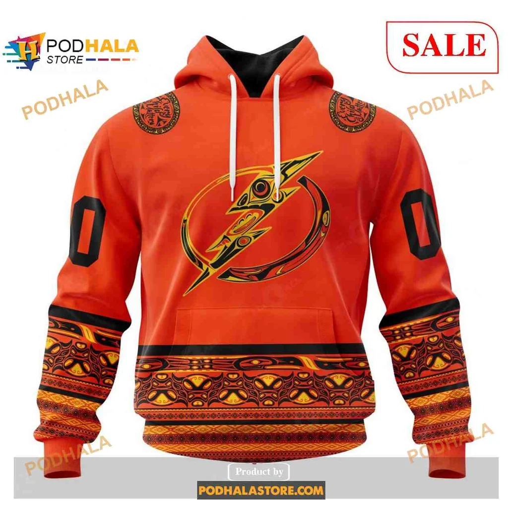Vibrant Tampa Bay Lightning 3d Hoodie With Tribal Patterns And Bold Design
