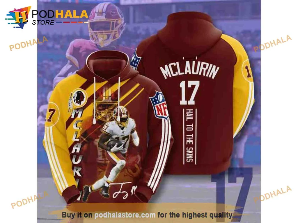 Vibrant Terry Mclaurin 3d Hoodie Featuring Nfl Player Action Design
