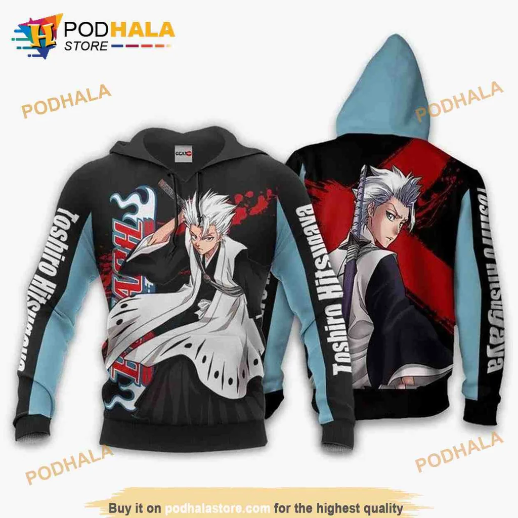 Vibrant Toshiro Hitsugaya Bleach 3d Hoodie With Dynamic Sword Design