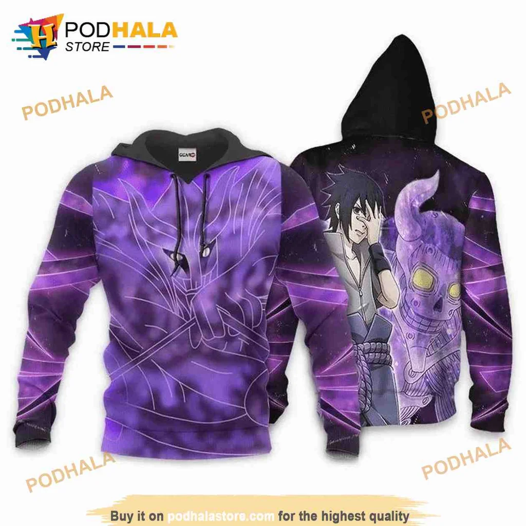 Vibrant Uchiha Sasuke Susanoo 3d Hoodie With Dynamic Design