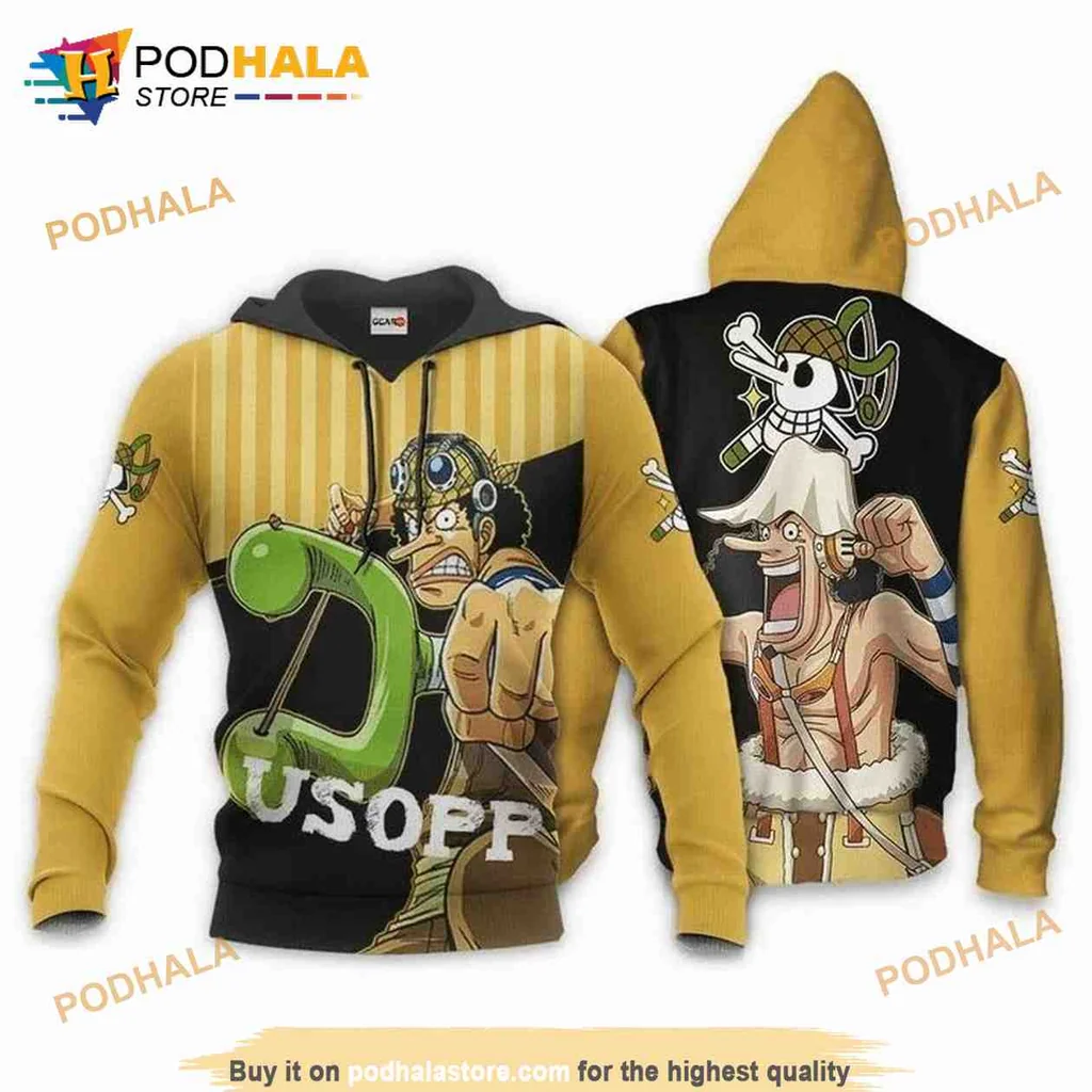 Vibrant Usopp One Piece 3d Hoodie Featuring Pirate Theme Design