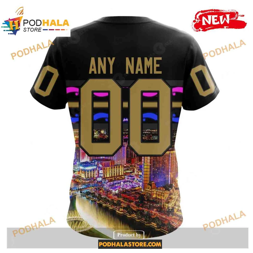 Vibrant Vegas Golden Knights 3D Print Hoodie Featuring Las Vegas Strip Design Vibrant Vegas Golden Knights 3D Print Hoodie Featuring Las Vegas Strip Design