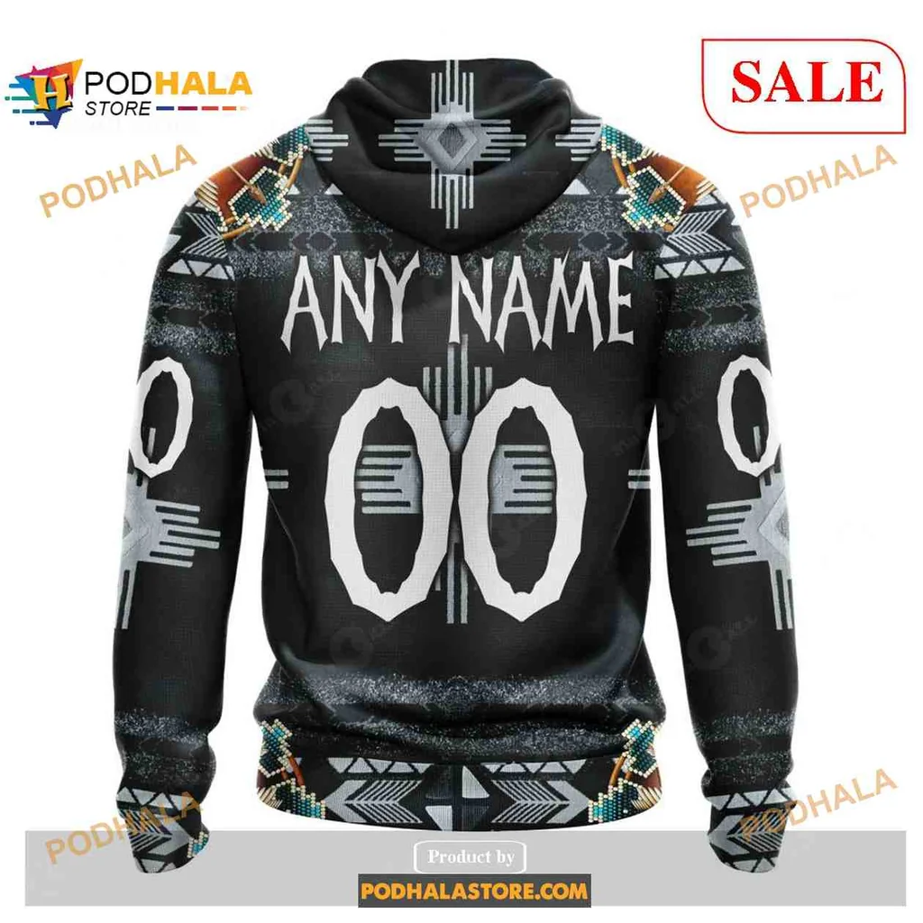 Vibrant Vegas Golden Knights All Over Print Hoodie With Tribal Feather Design Vibrant Vegas Golden Knights All Over Print Hoodie With Tribal Feather Design