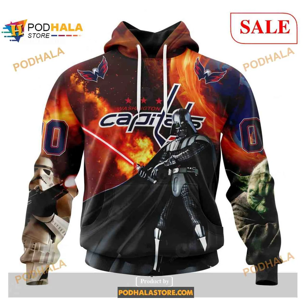 Vibrant Washington Capitals Star Wars 3d Hoodie Featuring Darth Vader Design