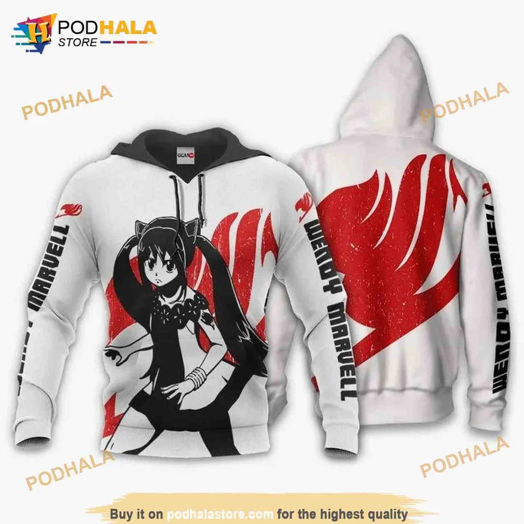 Vibrant Wendy Marvell Fairy Tail 3d Hoodie With Bold Guild Emblem Design
