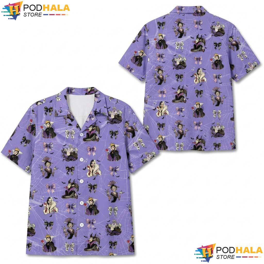 Villain Maleficent Halloween Hawaiian Shirt Cruella Ursula Family Aloha