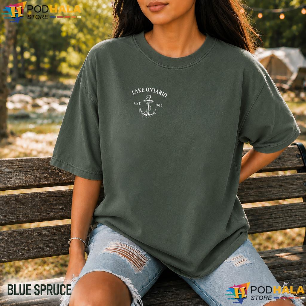 Vintage Anchor Lake Ontario Comfort Colors T-Shirt Relaxed Nautical Tee
