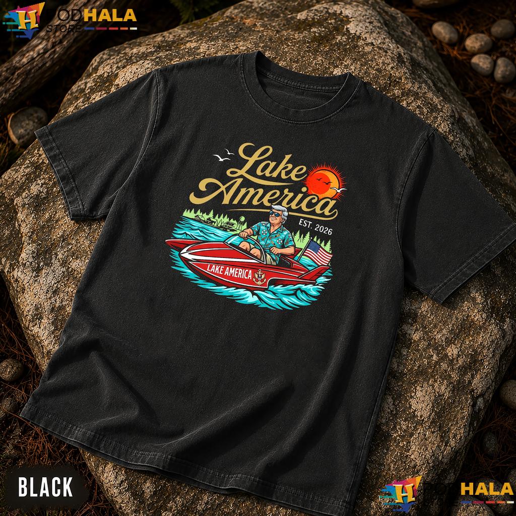 Vintage Boat Lake America Comfort Colors T-Shirt Retro Graphic Est 2026