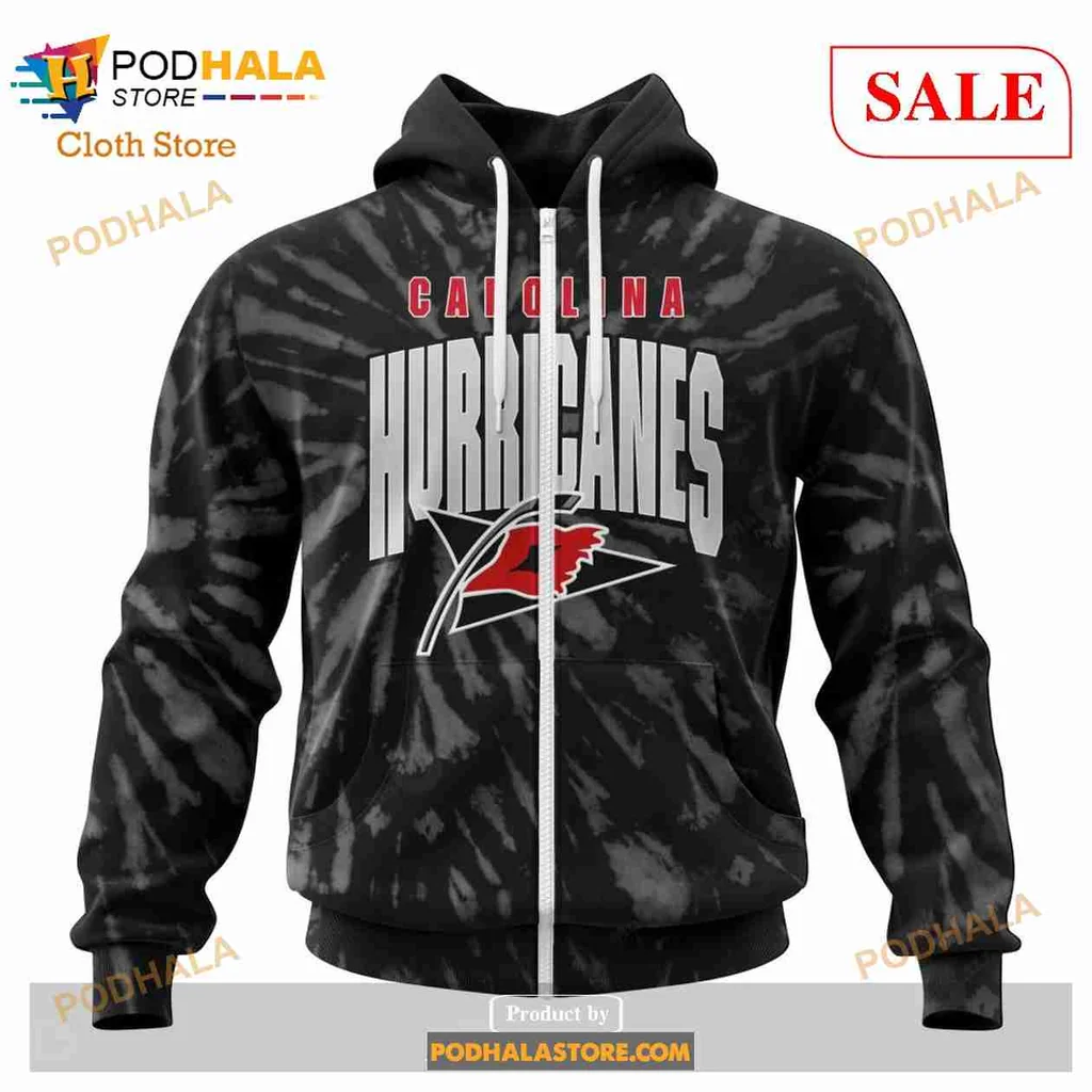Vintage Carolina Hurricanes All Over Print Hoodie With Retro Tie Dye Design Vintage Carolina Hurricanes All Over Print Hoodie With Retro Tie Dye Design