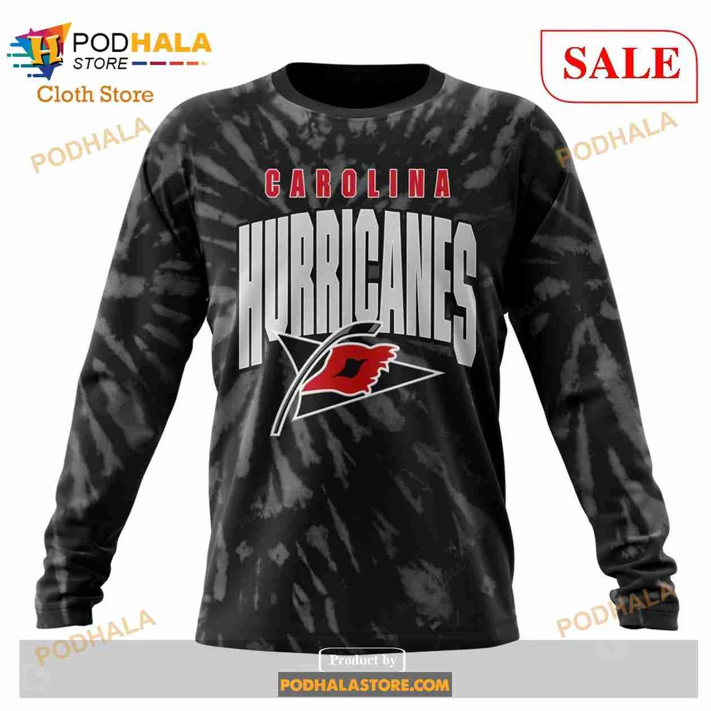 Vintage Carolina Hurricanes 3D Print Hoodie With Retro Tie Dye Design Vintage Carolina Hurricanes 3D Print Hoodie With Retro Tie Dye Design