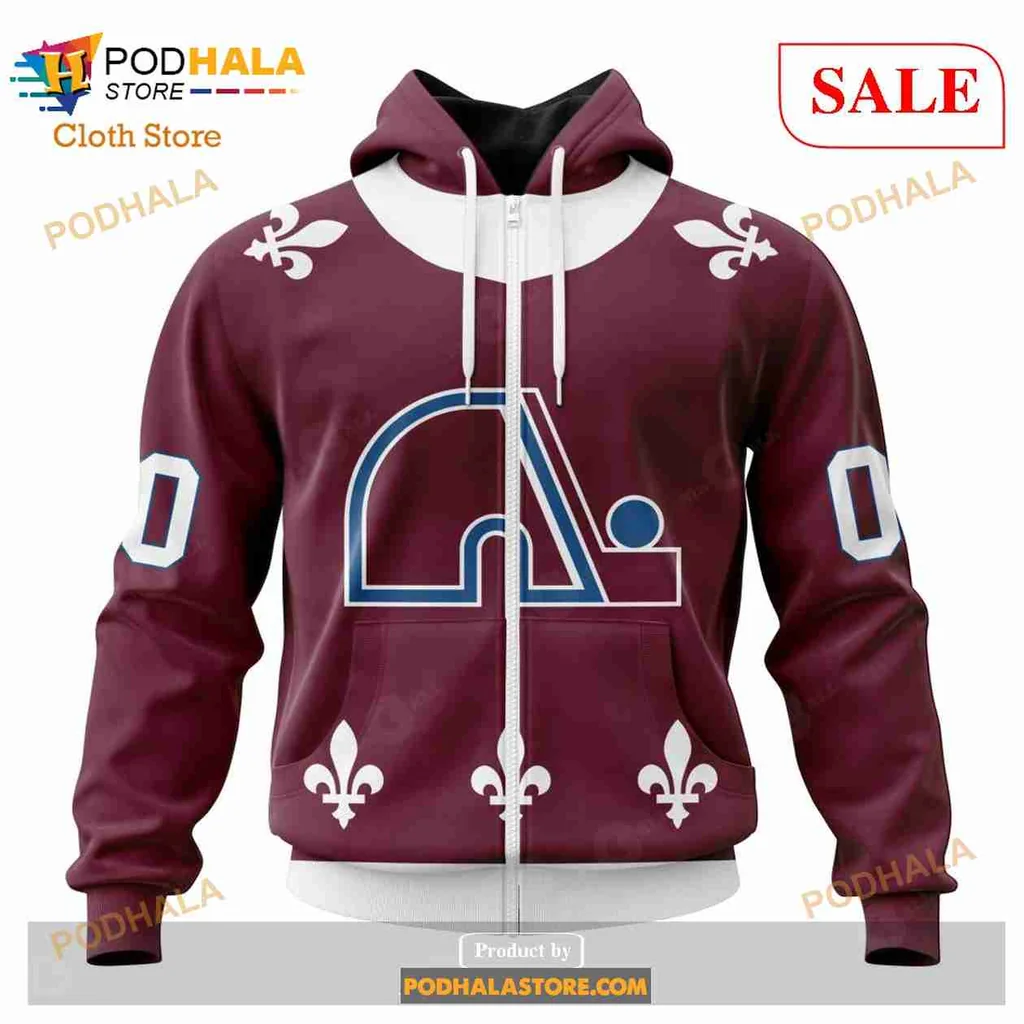 Vintage Colorado Avalanche All Over Print Hoodie With Retro Logo And Fleur De Lis Design Vintage Colorado Avalanche All Over Print Hoodie With Retro Logo And Fleur De Lis Design