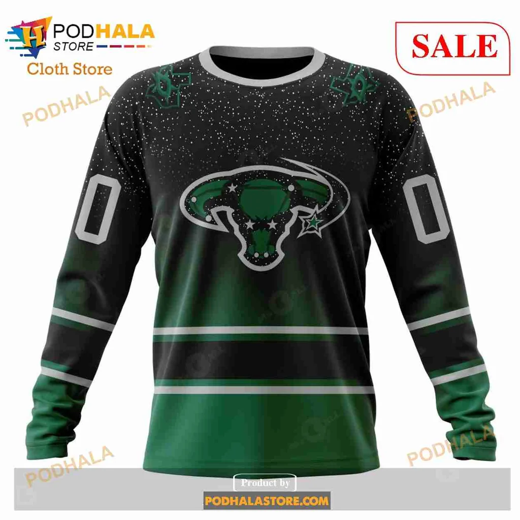Vintage Dallas Stars Hoodie With Gradient Starry Design And Athletic Details - View 3 Vintage Dallas Stars Hoodie With Gradient Starry Design And Athletic Details - View 3