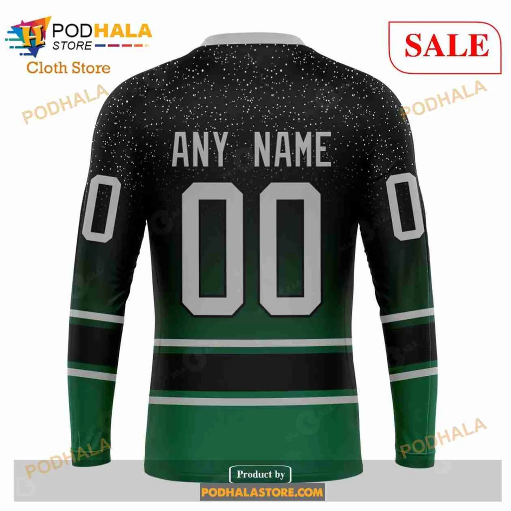 Vintage Dallas Stars Hoodie With Gradient Starry Design And Athletic Details - Product View 5 Vintage Dallas Stars Hoodie With Gradient Starry Design And Athletic Details - Product View 5