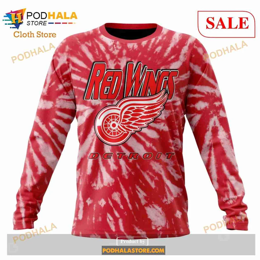 Vintage Detroit Red Wings 3D Print Hoodie, Retro Tie Dye Design Sweatshirt Vintage Detroit Red Wings 3D Print Hoodie, Retro Tie Dye Design Sweatshirt