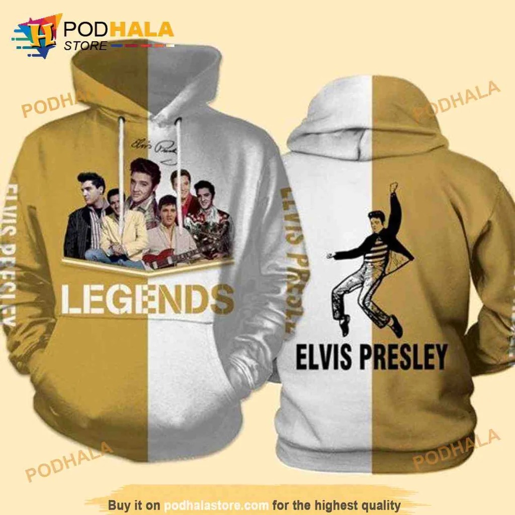 Vintage Elvis Presley Legends 3d Hoodie Featuring Iconic Collage Design